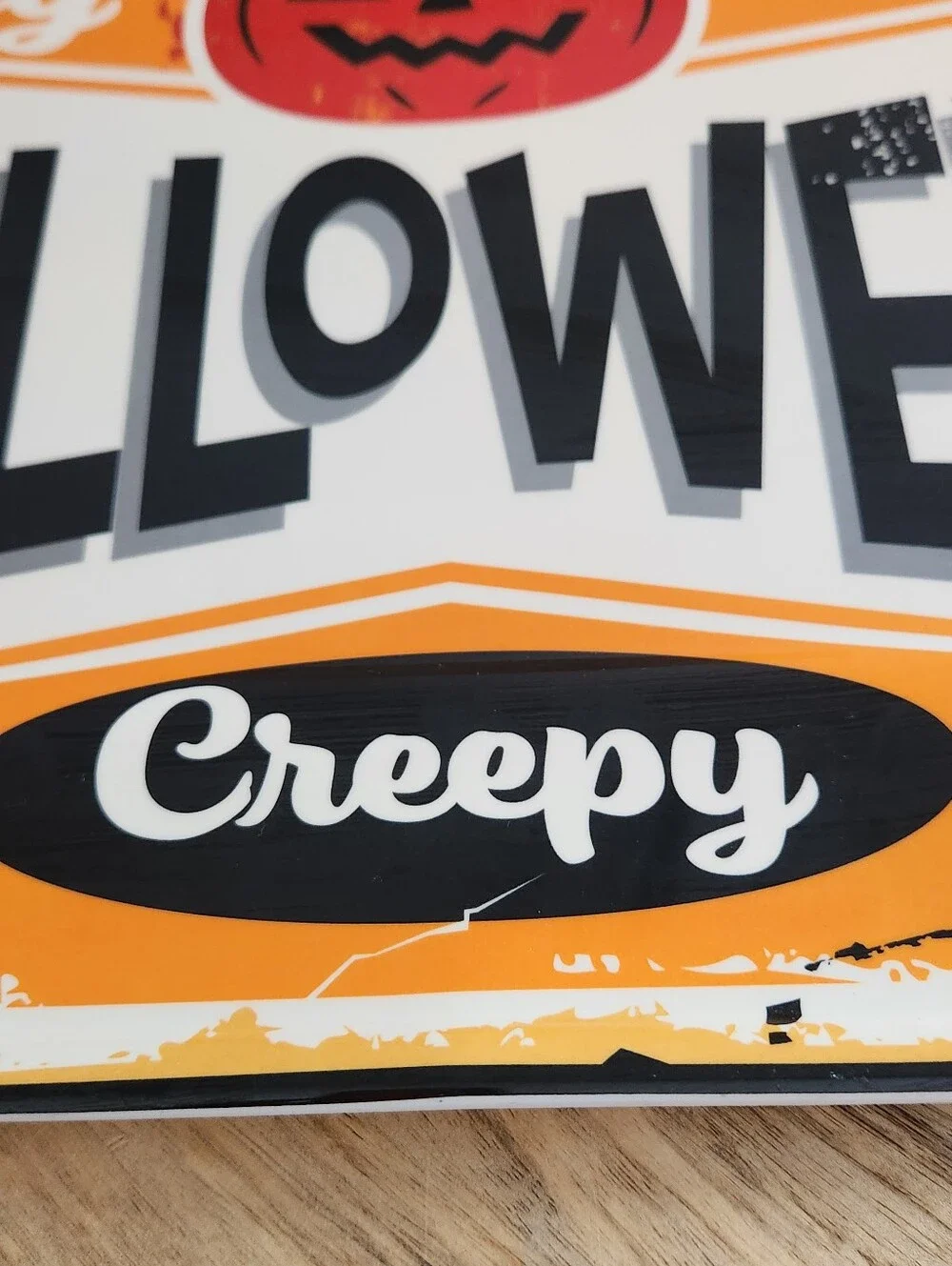 Halloween Distressed Retro Melamine Party Serving Tray - Scary, Eerie, Creepy